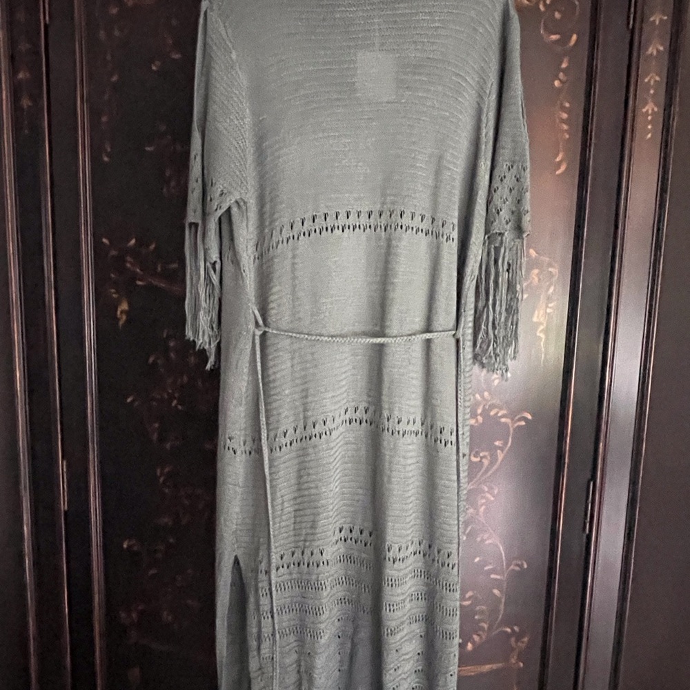 Davi & Dani Teal Open-Knit Beach Cover-Up - Picture 6 of 10